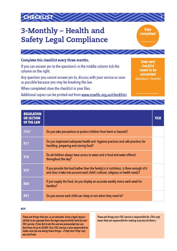 Health and Safety Legal Compliance Checklist