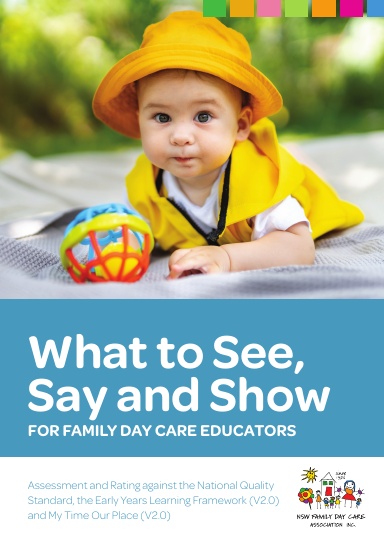 Resource book with 'What to see, say and show' on cover.