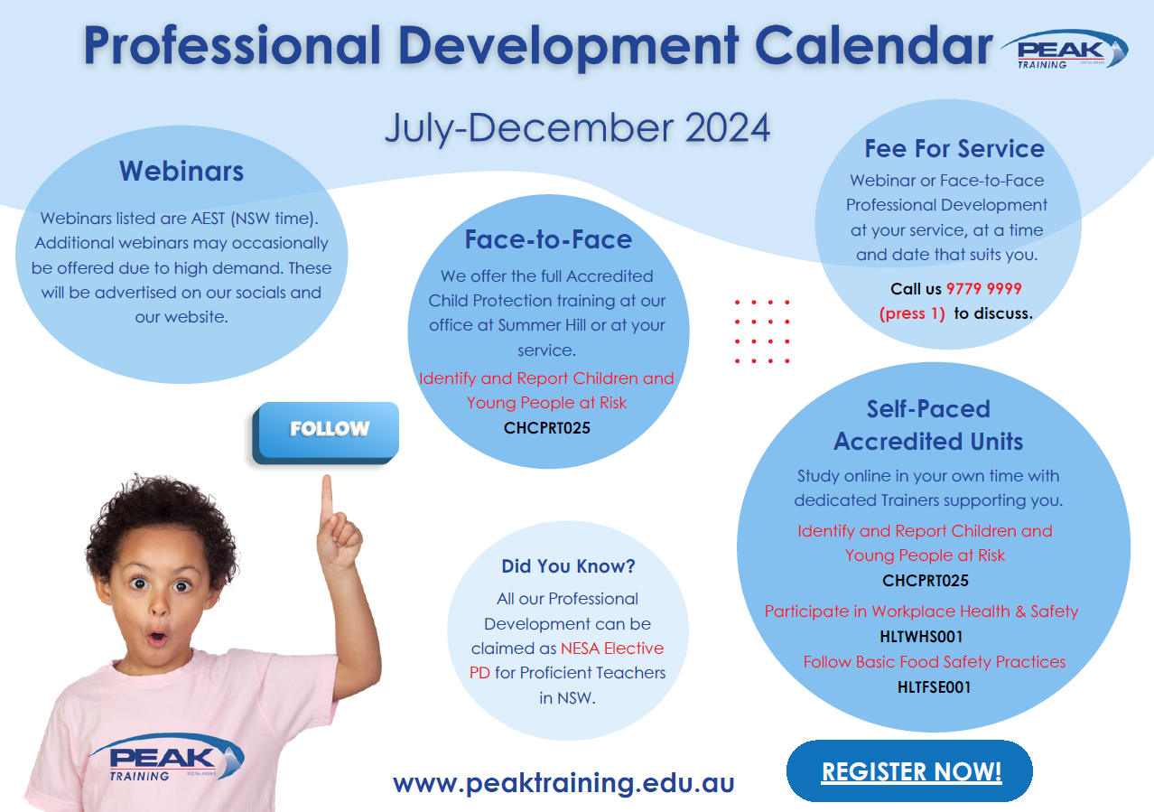 PEAK Training calendar 2023